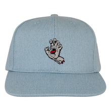 Load image into Gallery viewer, Screaming Hand Denim Snapback Hat
