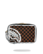 Load image into Gallery viewer, CREAM AND BROWN TEAR CHECK TOILETRY BAG
