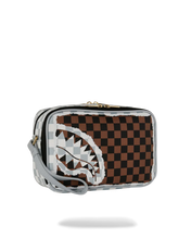 Load image into Gallery viewer, CREAM AND BROWN TEAR CHECK TOILETRY BAG
