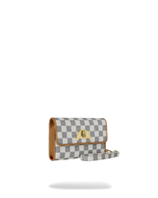 تحميل الصورة في عارض المعرض، EMBOSSED CHECK CREAM TURNLOCK WALLET
